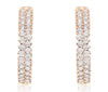 ESTATE 1.84CT DIAMOND 18KT ROSE GOLD 3D CLASSIC TWO ROW FUN HANIGNG EARRINGS