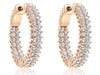 ESTATE 1.84CT DIAMOND 18KT ROSE GOLD 3D CLASSIC TWO ROW FUN HANIGNG EARRINGS