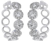 1.41CT DIAMOND 18KT WHITE GOLD MULTI FLOWER CLASSIC HALO HOOP HANGING EARRINGS