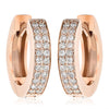 .32CT DIAMOND 18KT ROSE GOLD 3D DOUBLE ROW CLASSIC CHANNEL PRONG HUGGIE EARRINGS