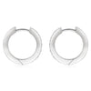ESTATE .27CT DIAMOND 18KT WHITE GOLD 3D CLASSIC CHANNEL PRONG HUGGIE EARRINGS