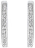 ESTATE .27CT DIAMOND 18KT WHITE GOLD 3D CLASSIC CHANNEL PRONG HUGGIE EARRINGS