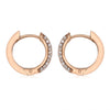 ESTATE .46CT DIAMOND 18KT ROSE GOLD 3D THREE ROW CLASSIC PAVE HUGGIE EARRINGS