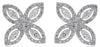 1.14CT DIAMOND 18KT WHITE GOLD ROUND & MARQUISE 4 LEAF CLOVER LOVE STUD EARRINGS