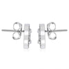 ESTATE 1.05CT DIAMOND 18K WHITE GOLD 3D ROUND CLUSTER HALO CLASSIC STUD EARRINGS