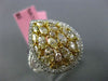ESTATE LARGE 1.99CT WHITE & FANCY YELLOW DIAMOND 18KT TWO TONE GOLD 3D PEAR RING