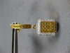 ESTATE .58CT WHITE & FANCY YELLOW DIAMOND 18KT YELLOW GOLD 3D SQUARE EARRINGS