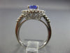 ESTATE 2.25CT DIAMOND & TANZANITE 14KT WHITE GOLD 3D DOUBLE HALO ENGAGEMENT RING