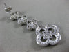 ESTATE LARGE 2.82CT DIAMOND 14K WHITE GOLD JOURNEY MULTI FLOWER HANGING EARRINGS