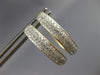 ESTATE LARGE 1.0CT DIAMOND 14KT 2 TONE GOLD 3D CLASSIC 3 ROW OVAL HOOP EARRINGS