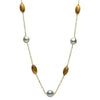 ESTATE LARGE AAA SOUTH SEA PEARL 14K YELLOW GOLD 3D BY THE YARD TIN CUP NECKLACE