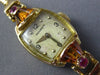 ANTIQUE 1.50CT AAA RUBY & CITRINE 14KT YELLOW GOLD 3D MOVADO LADIES WATCH #20698