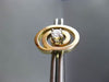 ESTATE DIAMOND 14KT YELLOW GOLD OVAL ETOILE SOLITAIRE EARRINGS E/F VVS #23018
