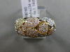 ESTATE 1.14CT DIAMOND 18KT TRI COLOR GOLD 3D CLUSTER MULTI CIRCLE ETOILE RING