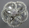 ESTATE EXTRA LARGE 1.34CT DIAMOND 14KT WHITE GOLD 3D FLOWER INFINITY LOVE RING