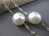 ESTATE LONG 14KT YELLOW GOLD WHITE TOPAZ & SOUTH SEA PEARL BY THE YARD NECKLACE