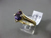 ESTATE 1.41CT DIAMOND & AAA AMETHYST 14KT YELLOW GOLD 3D ETOILE ENGAGEMENT RING