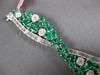 ESTATE EXTRA LARGE 24.58CT DIAMOND & AAA EMERALD 18KT WHITE GOLD TENNIS BRACELET