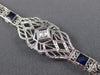 ANTIQUE 1.22CT DIAMOND & AAA SAPPHIRE 14K WHITE GOLD 3D FILIGREE BRACELET #21631