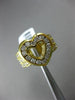 ESTATE EXTRA LARGE 1.20CT DIAMOND 14K YELLOW GOLD MULTI ROW OPEN HEART LOVE RING