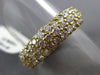 ANTIQUE WIDE 3.50CT DIAMOND 18KT YELLOW GOLD MULTI ROW ETERNITY PAVE RING #19289