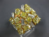 ESTATE EXTRA LARGE 5.78CT WHITE & FANCY YELLOW DIAMOND 18K TWO TONE GOLD 3D RING
