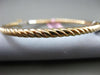 ESTATE .35CT DIAMOND 14KT WHITE & ROSE GOLD CIRCLE OF LIFE ROPE BANGLE BRACELET