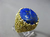 ANTIQUE LARGE 18KT YELLOW GOLD HANDCRAFTED BLUE LAPIS OVAL FILIGREE RING #25391