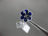 ESTATE 1.48CT DIAMOND & AAA SAPPHIRE 18KT WHITE GOLD 3D DOUBLE FLOWER LOVE RING