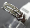 ESTATE .50CT ROUND CUT DIAMOND 14KT WHITE GOLD CLASSIC 2 ROW CHANNEL LOVE RING