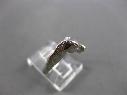 ANTIQUE PLATINUM HANDCRAFTED 3D HORSE FUN RING 7.5mm WIDE ONE OF A KIND! #2981