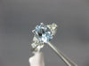 ESTATE 1.42CT DIAMOND & AAA OVAL CUT AQUAMARINE 14KT WHITE GOLD ENGAGEMENT RING
