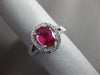 ESTATE 1.3CT DIAMOND & AAA RUBY 14K WHITE GOLD CLASSIC OVAL HALO ENGAGEMENT RING