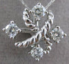 ESTATE .75CT DIAMOND 14K WHITE GOLD 3D 4 STONE CRISS CROSS LOVE FLOATING PENDANT