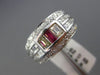 WIDE 1.52CT WHITE FANCY YELLOW DIAMOND & RUBY 14KT WHITE GOLD MENS PINKIE RING