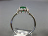 ESTATE .90CT DIAMOND & AAA EMERALD 14KT WHITE GOLD 3D FLOWER CLASSIC LOVE RING