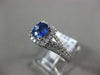 ESTATE 1.56CT DIAMOND & AAA SAPPHIRE 14K WHITE GOLD SQUARE HALO ENGAGEMENT RING