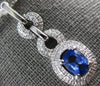 ESTATE LARGE 1.37CT DIAMOND & AAA SAPPHIRE 14KT WHITE GOLD OVAL JOURNEY PENDANT