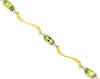 1.50CT DIAMOND & AAA PERIDOT 14KT YELLOW GOLD 3 STONE BY THE YARD SWIRL BRACELET