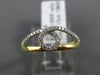 ESTATE .15CT DIAMOND 18KT WHITE & YELLOW GOLD 3D SEMI INFINITY LOVE KNOT RING