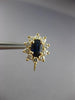 ESTATE 1.60CT DIAMOND & AAA SAPPHIRE 14K YELLOW GOLD FRENCH BACK EARRINGS #25277