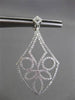 ESTATE LARGE 1.25CT ROUND DIAMOND 14KT WHITE GOLD 3D FILIGREE HANGING EARRINGS