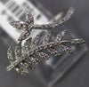 ESTATE .20CT ROUND DIAMOND 14KT WHITE GOLD 3D OPEN LEAF CRISS CROSS FUN RING