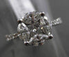 ESTATE 1.35CT MULTI SHAPE DIAMOND 18K WHITE GOLD CLUSTER PROMISE ENGAGEMENT RING