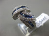 ESTATE WIDE 2.22CT DIAMOND & SAPPHIRE 14KT WHITE GOLD 3D INFINITY LOVE KNOT RING