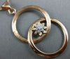 ESTATE LARGE .19CT DIAMOND 18KT ROSE GOLD DOUBLE CIRCLE FLOWER LOVE KNOT PENDANT