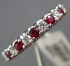 ESTATE .65CT DIAMOND & AAA RUBY 14KT WHITE GOLD 3D COMFORT FIT ANNIVERSARY RING