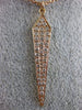 ESTATE .44CT DIAMOND 18K ROSE GOLD 3D TRIANGULAR PAVE ENLONGATED BAR FUN PENDANT