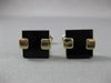 ESTATE LARGE AAA BLACK ONYX 14K YELLOW GOLD SQUARE CUFF LINKS GREAT GIFT! #21202