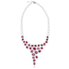 EGL CERTIFIED LARGE 45.57CT DIAMOND & AAA RUBY 18KT WHITE GOLD 3D GRAPE NECKLACE